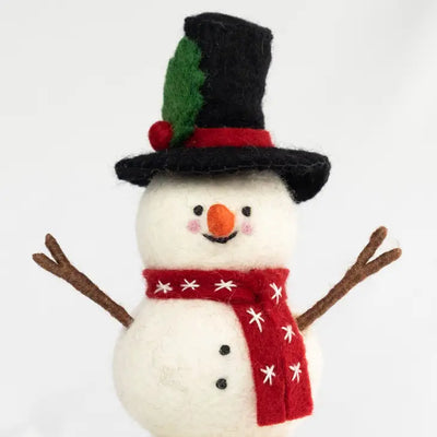 Snowman With Red Scarf Felt