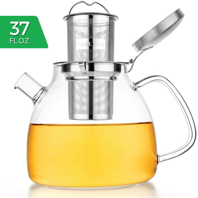 Glass Teapot Kettle 37oz (Stovetop Safe) - Tealyra