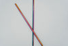 two stainless steel reusable straws straight rainbow