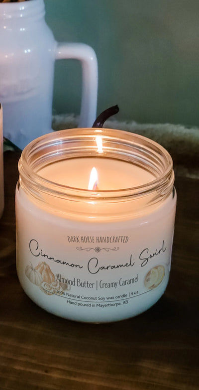 Cinnamon Caramel Swirl Soy Candle- Dark Horse Handcrafted