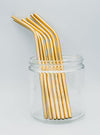 stainless steel reusable straw bent gold seven in jar