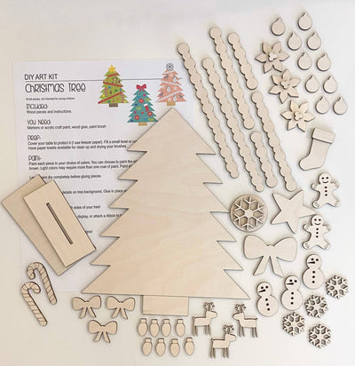 Kid's paintable Christmas Tree DIY Kit - family fun activity