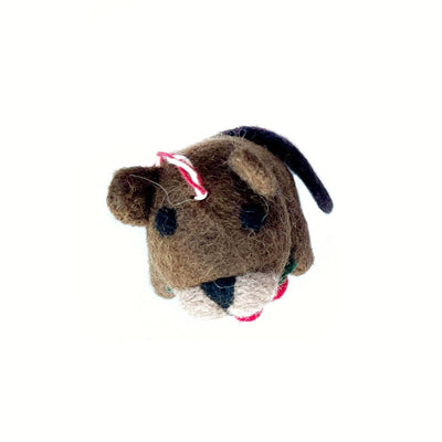 Beaver Tufted Wool Christmas Ornament