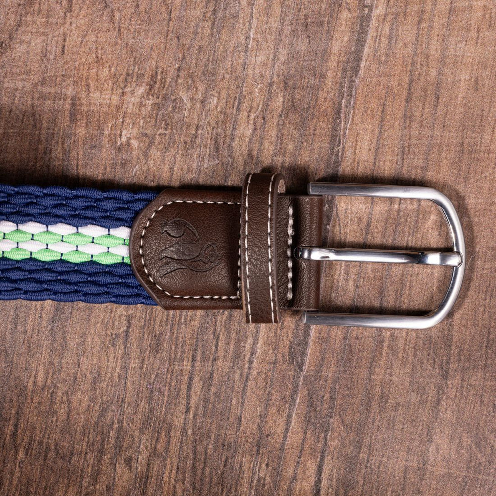 Water Bottle Upcycled Woven Belt - Green Fine Stripe