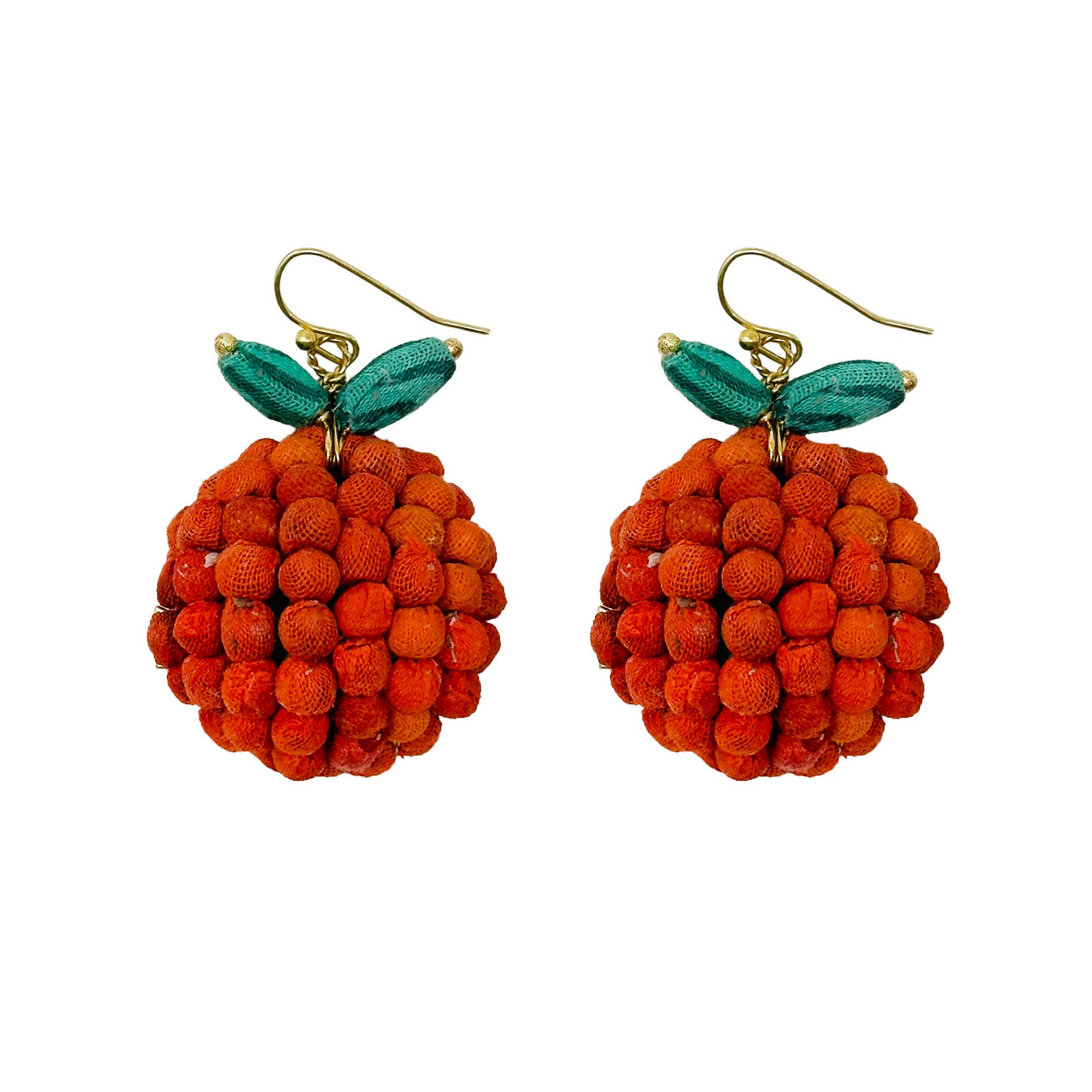 Kantha Orange Earrings