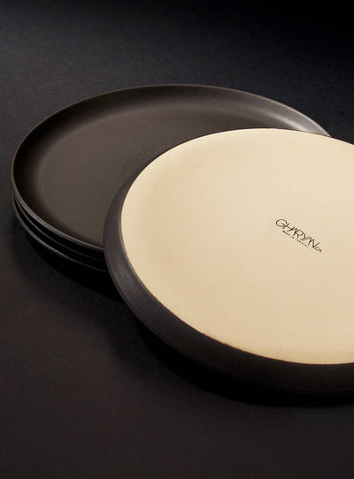 Handmade Stoneware Flat Salad/Dinner Plate | Edan 9.4"