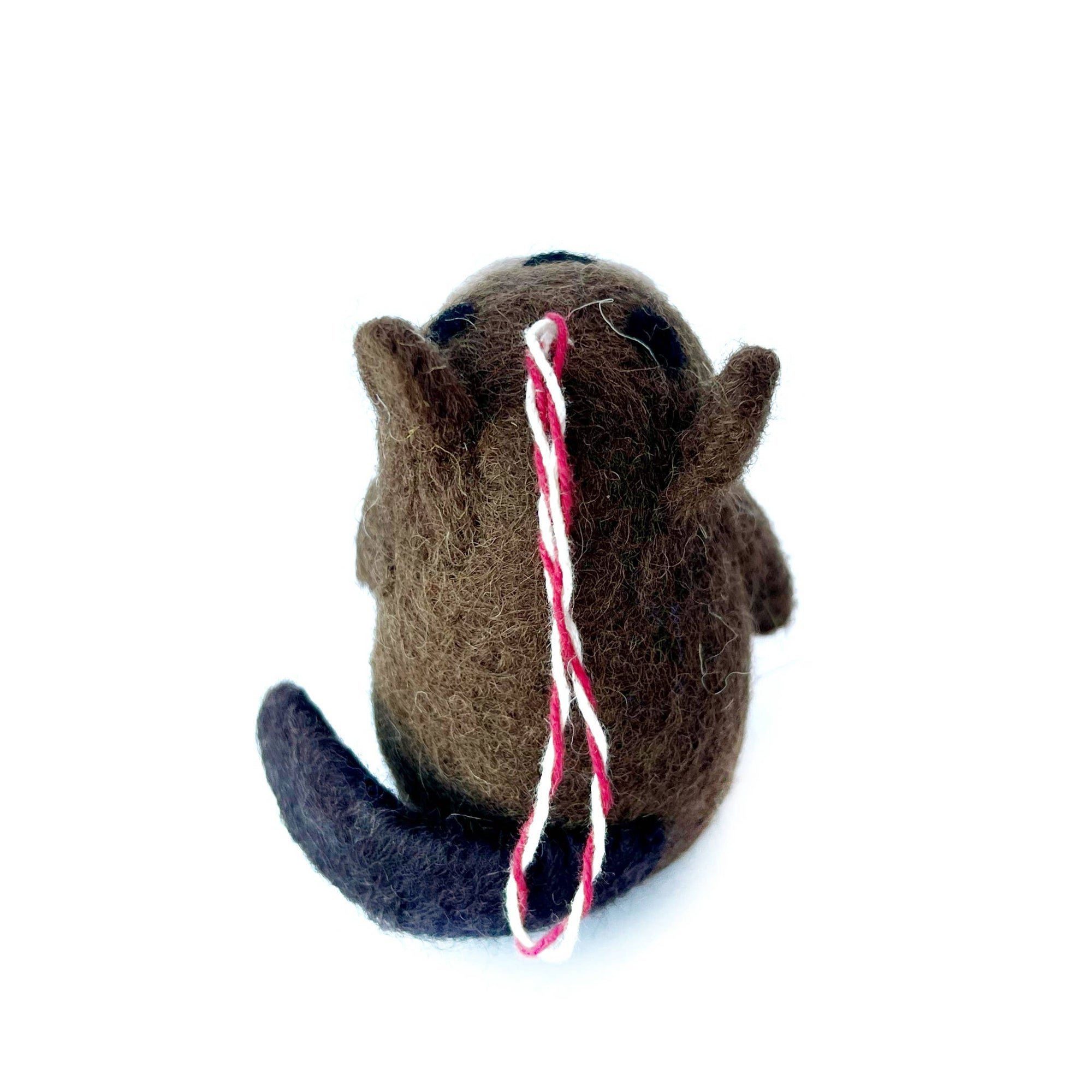 Beaver Tufted Wool Christmas Ornament