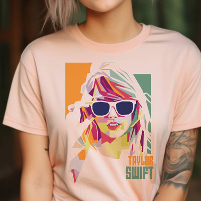 Taylor Swift Concert TShirt Orange & Green Background