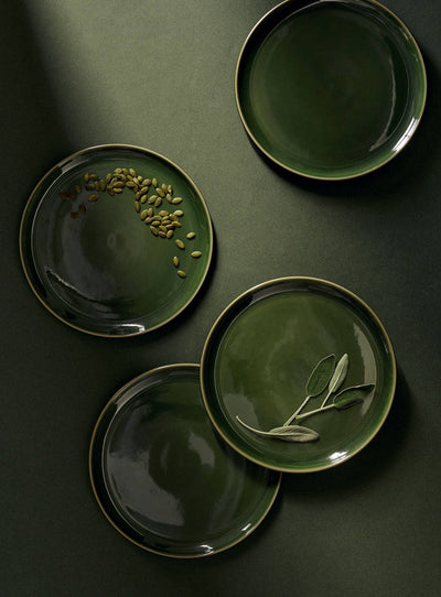 Handmade Stoneware Flat Salad/Dinner Plate | Edan 9.4"