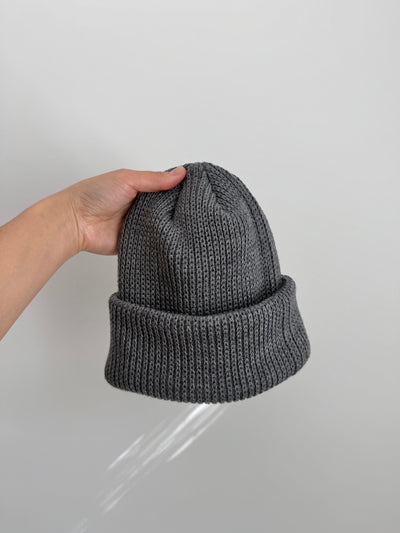 Italian Merino Wool Short Beanie - Charcoal gray