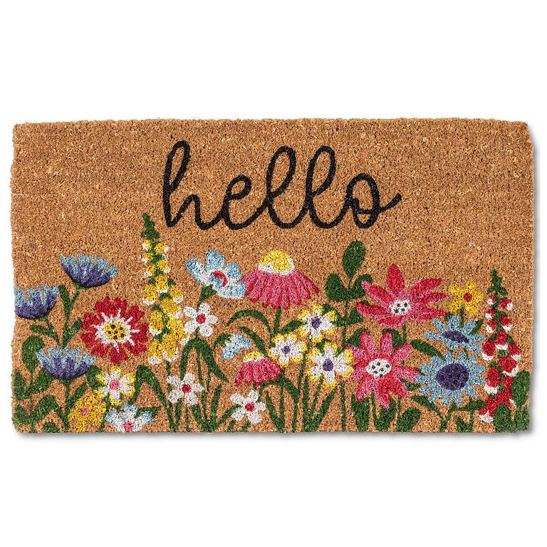 Garden Flower Floral “hello” Doormat
