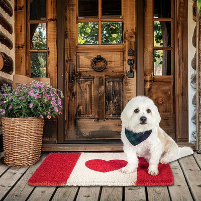 Canadian Flag with Heart Doormat