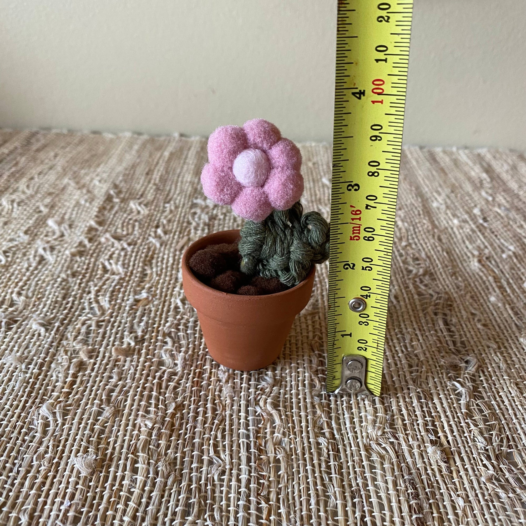 Pompom, Felt & Macrame Forever Fibre Flower - Mini
