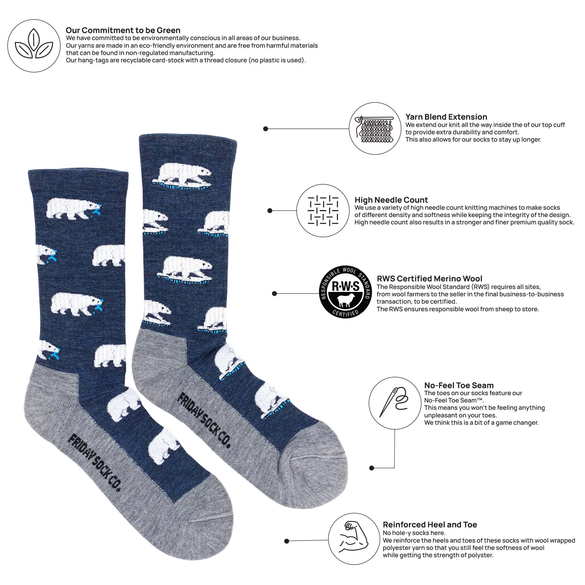 Men's Merino Wool Socks - Friday Sock Co