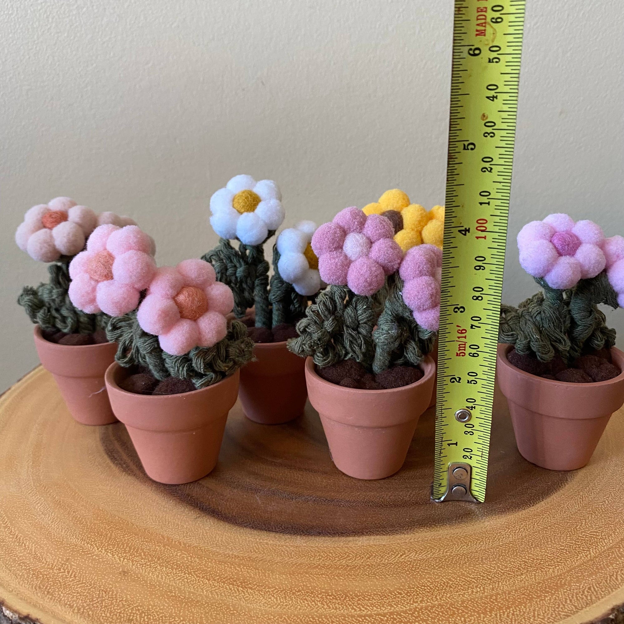 Double Flower Pompom, Felt & Macrame Forever Fibre Flower