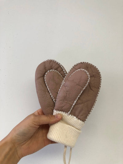 KIDS SHEARLING MITTENS