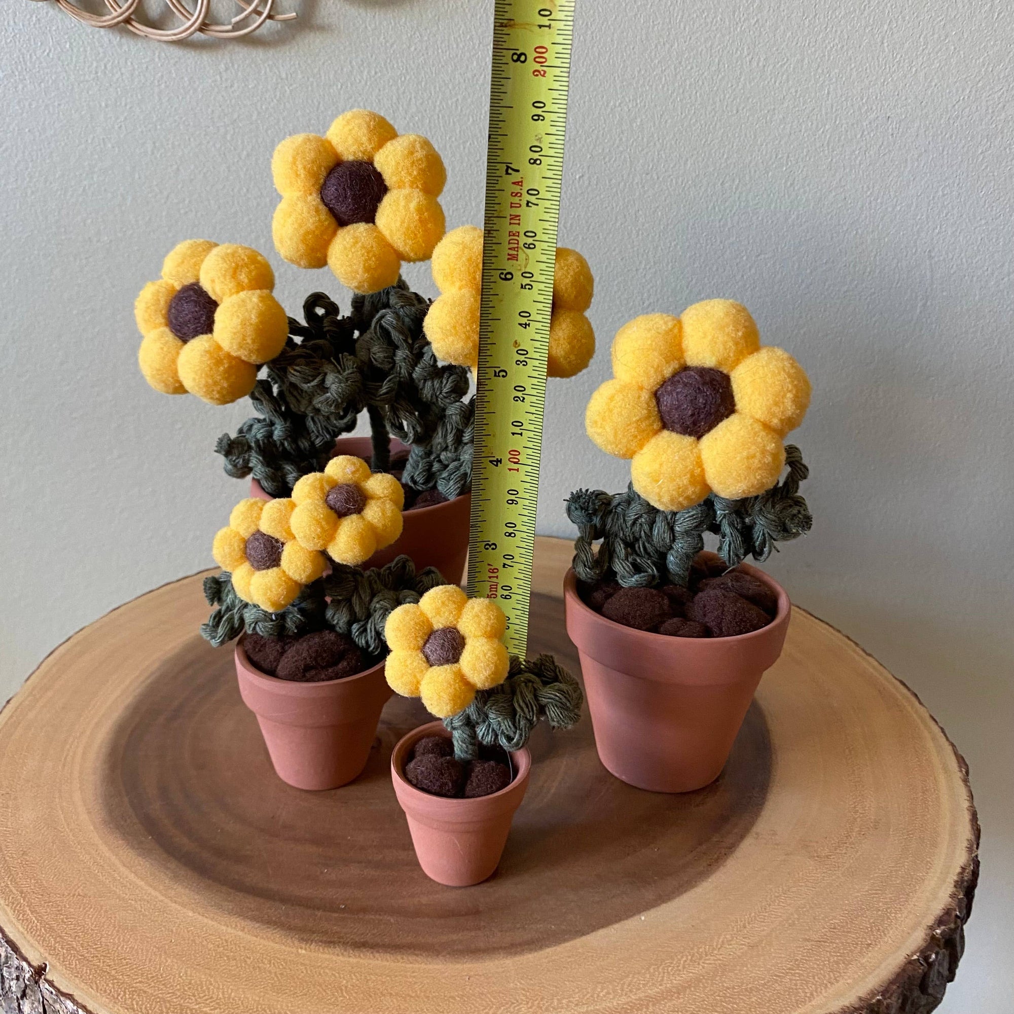 Pompom, Felt & Macrame Forever Fibre Flower - Mini