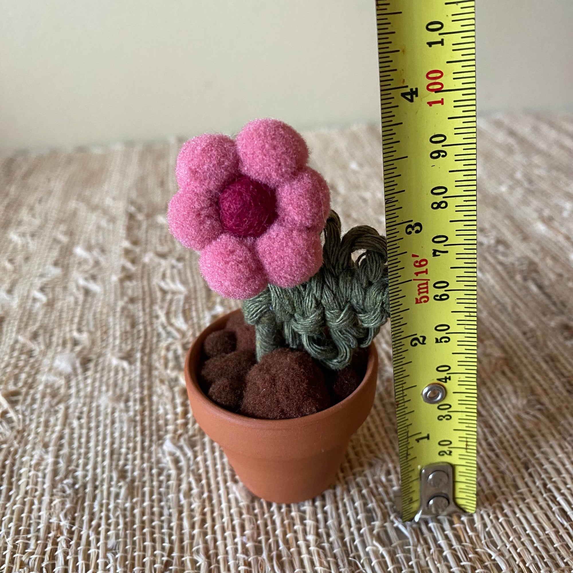 Pompom, Felt & Macrame Forever Fibre Flower - Mini