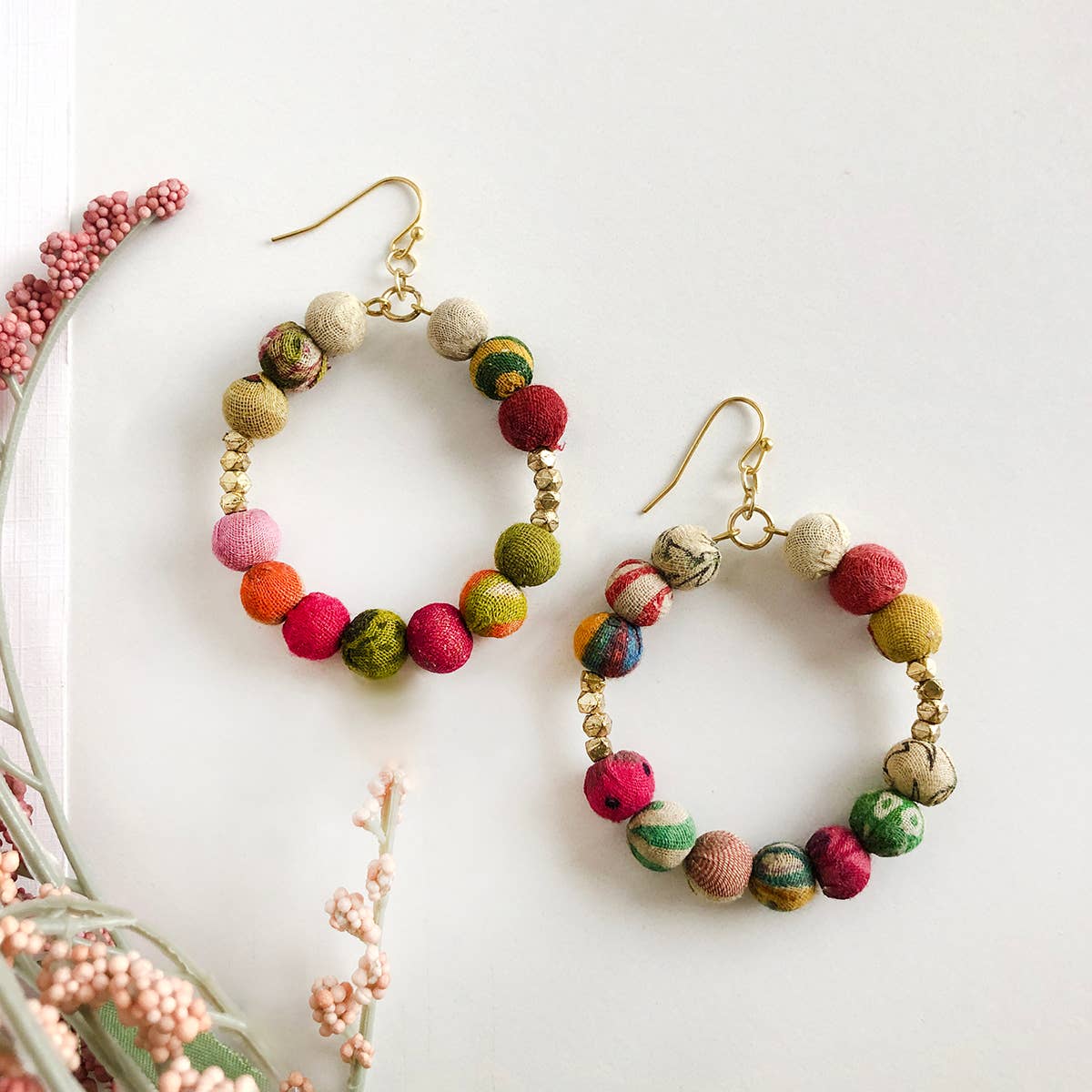 Kantha Timeless Hoops