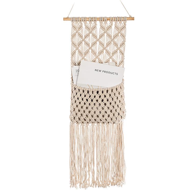 Long Macrame Wall Pocket