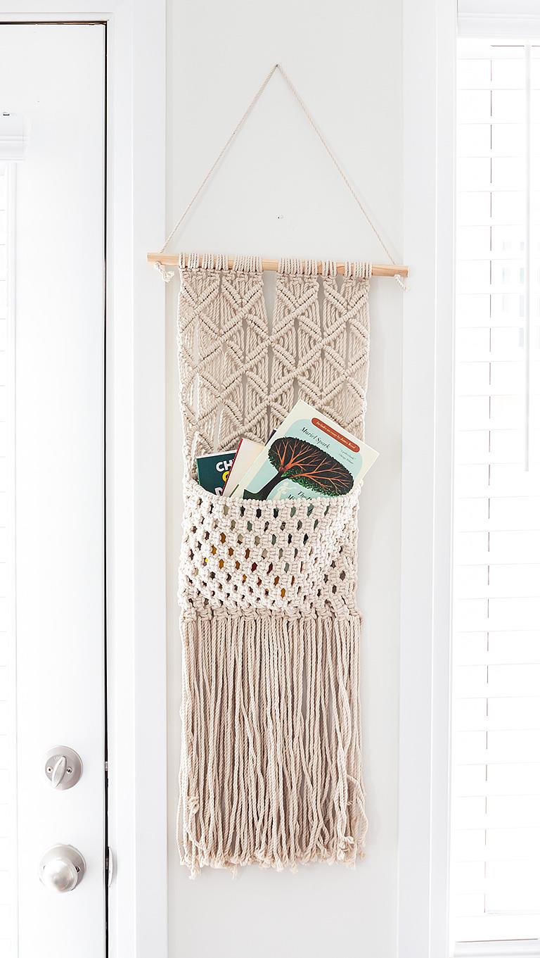Long Macrame Wall Pocket