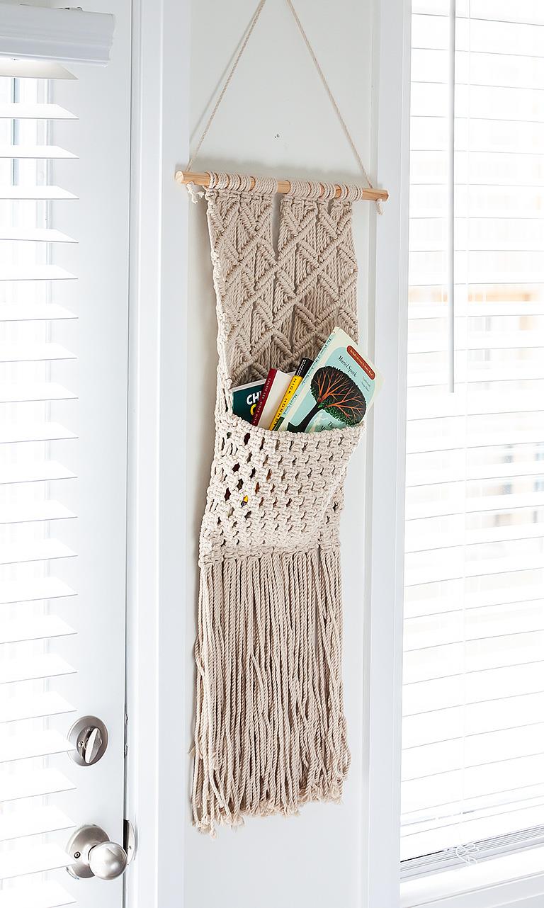 Long Macrame Wall Pocket