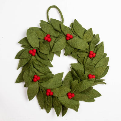 Wreath with Holly Berries - Christmas Decor