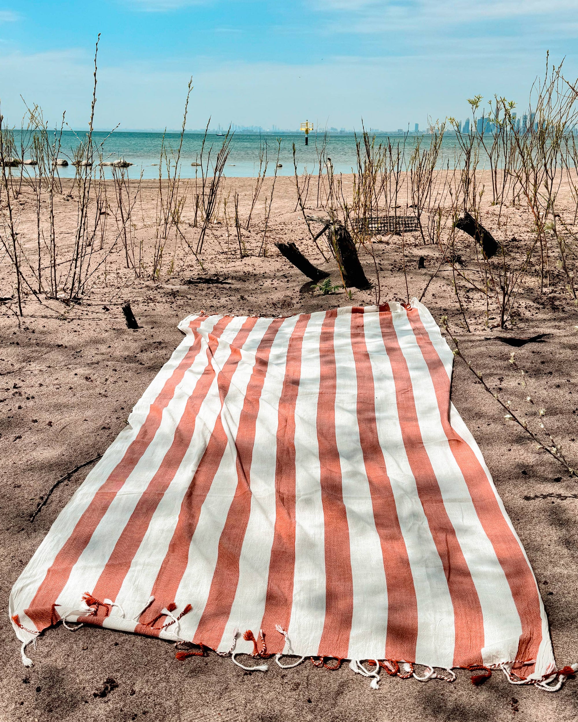 Black Striped Turkish Beach Towels