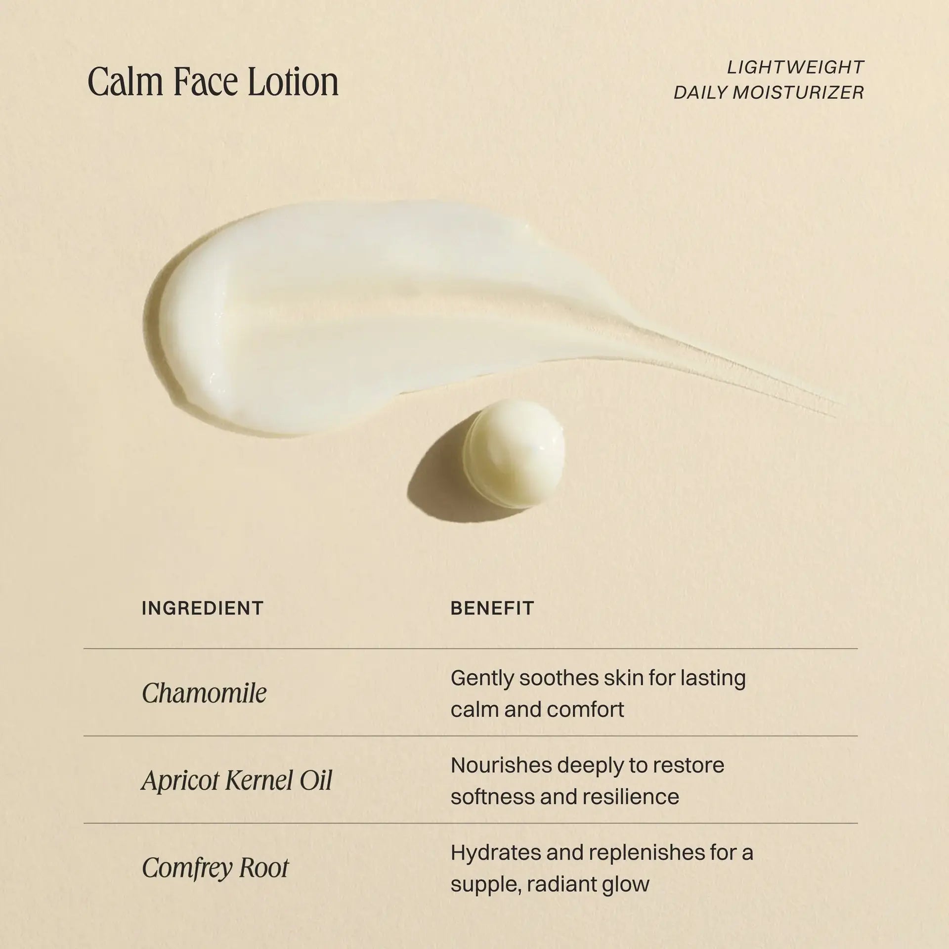 Calm Face Lotion - Lightweight Moisturizer, Oily Skin