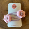 Hair Snap Clips: Handmade Macrame Knot & Pompom Flower Clips