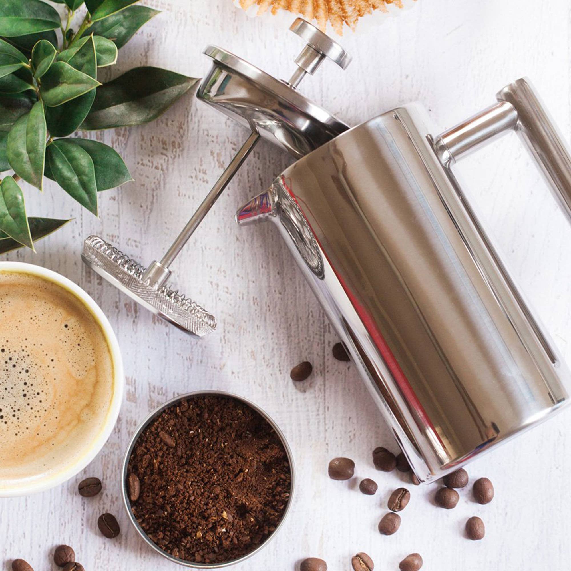 Minimal Stainless Steel Double Walled French Press