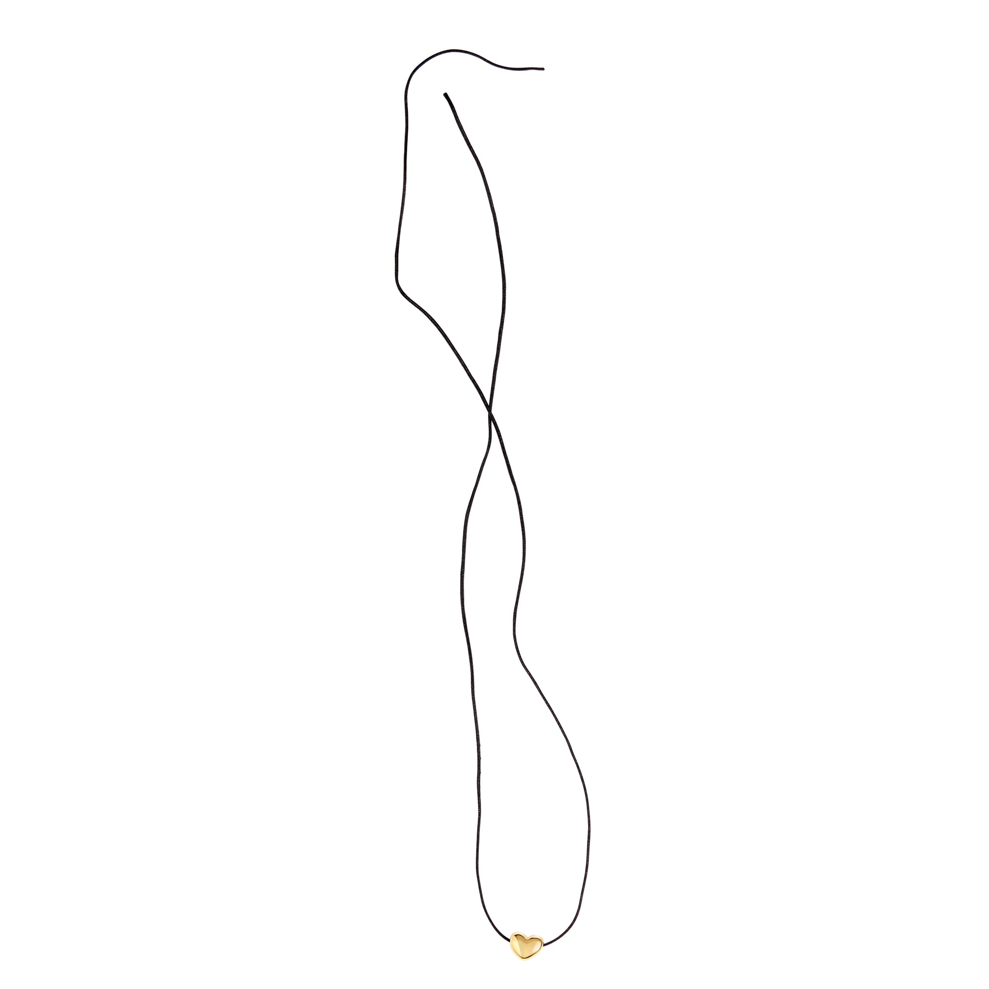 Bambu Elan | Gold Heart Pendant on Silk Cord