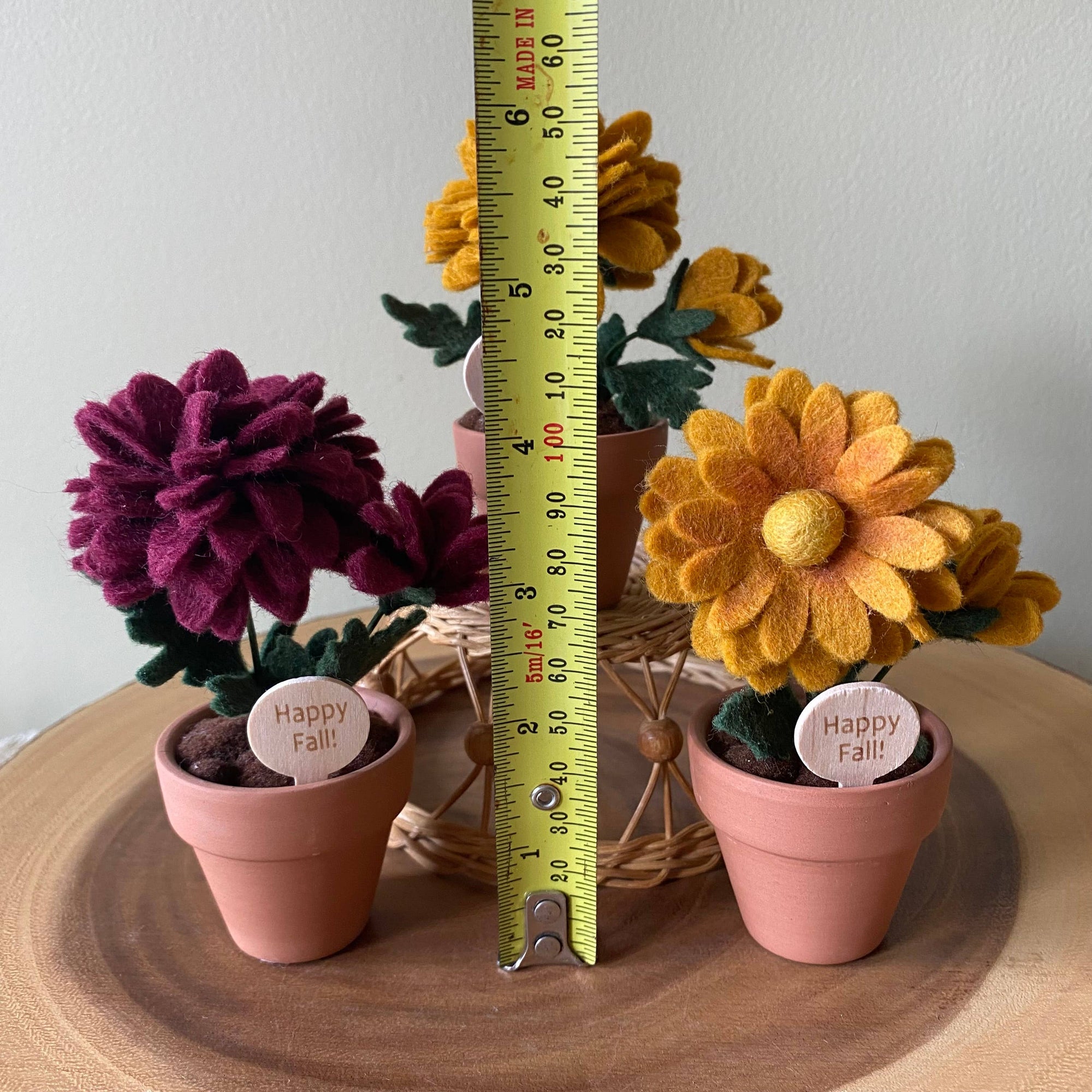 “Happy Fall” Various Handmade Felt Autumn Forever Flowers