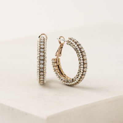 Astaire 28mm crystal hoop earrings by Lover's Tempo, close-up