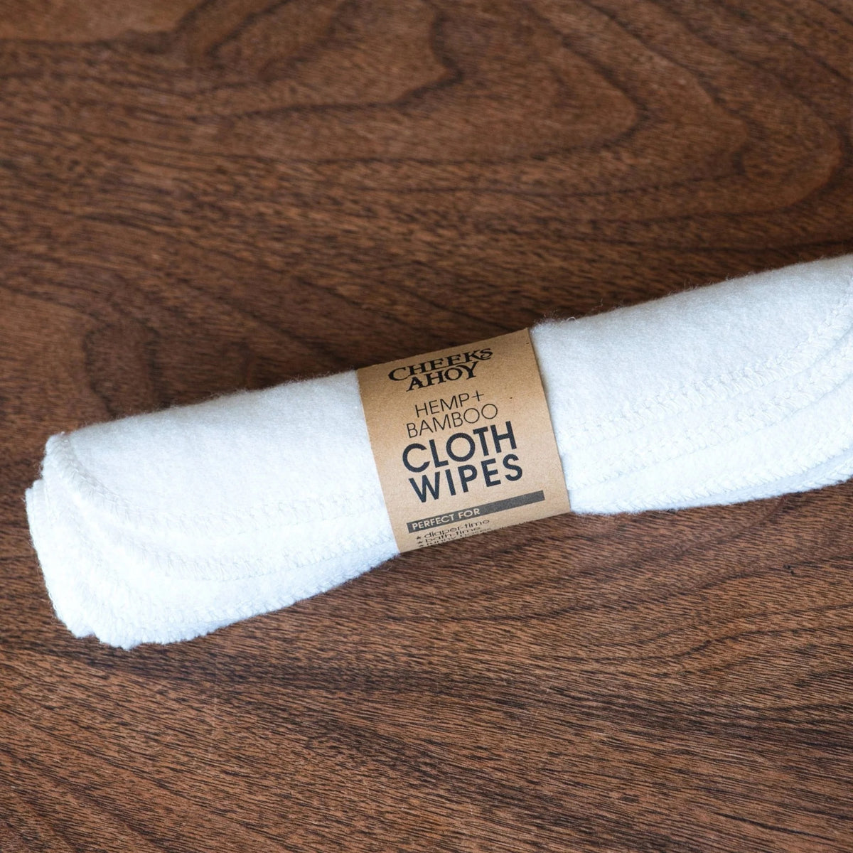 Hemp & Bamboo Cloth Wipes Cheeks Ahoy - Set of 5