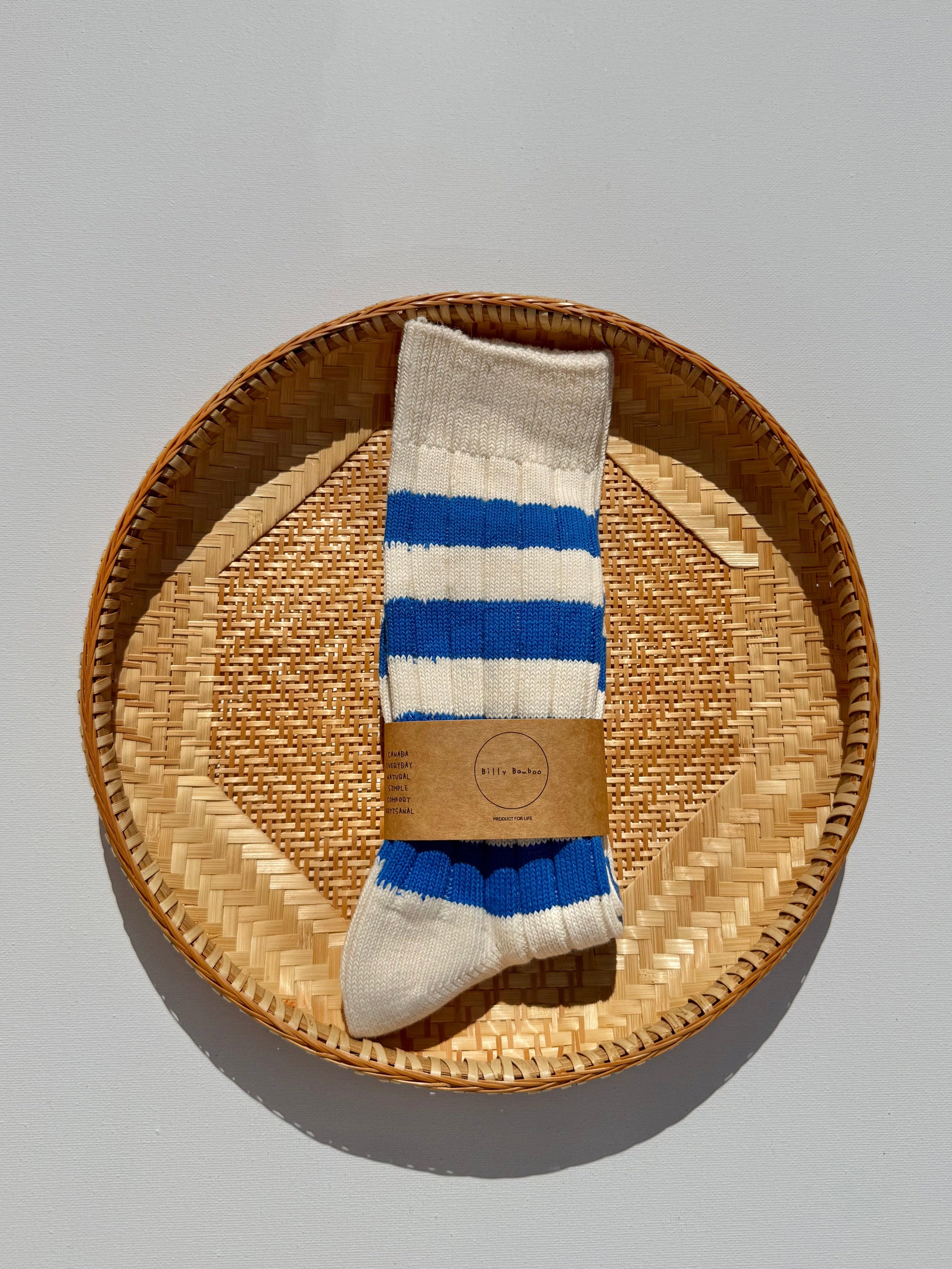 Colour Stripe High Socks in Blue Ocean