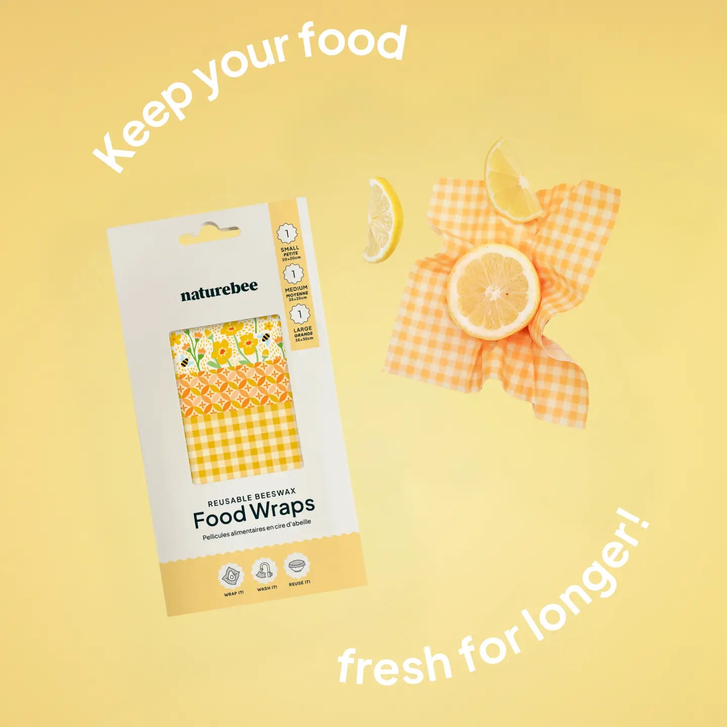 Bee's Wax Wraps (Various Sizes) - Nature Bee