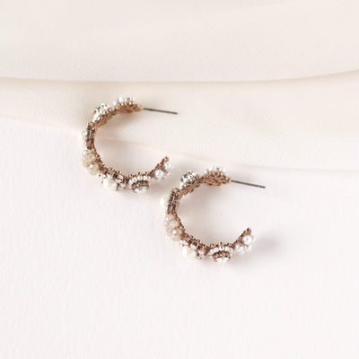 Bloom crystal hoop earrings by Lover's Tempo, side view