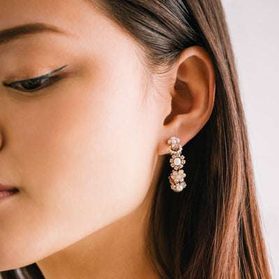 Bloom crystal hoop earrings by Lover's Tempo, detail
