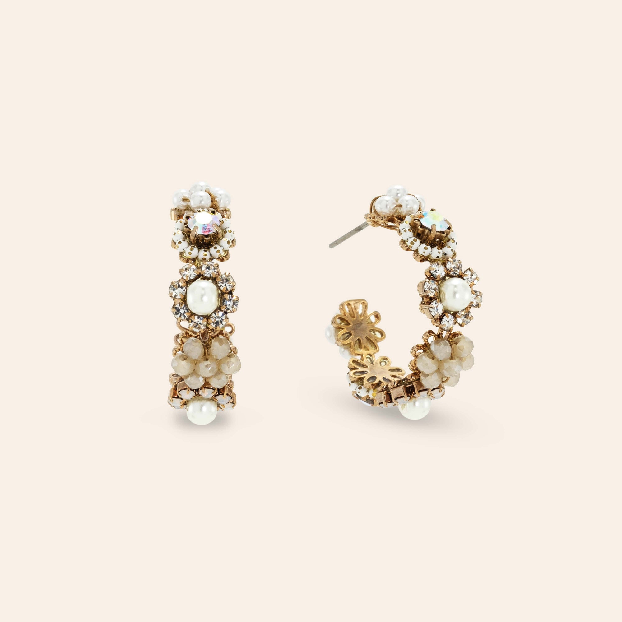 Bloom crystal hoop earrings by Lover's Tempo