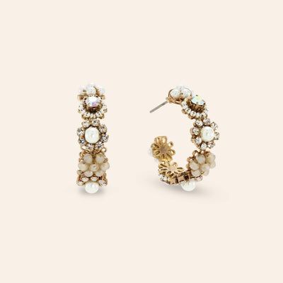 Bloom crystal hoop earrings by Lover's Tempo
