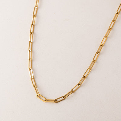 Bold paperclip necklace in gold by Lover's Tempo, chain links