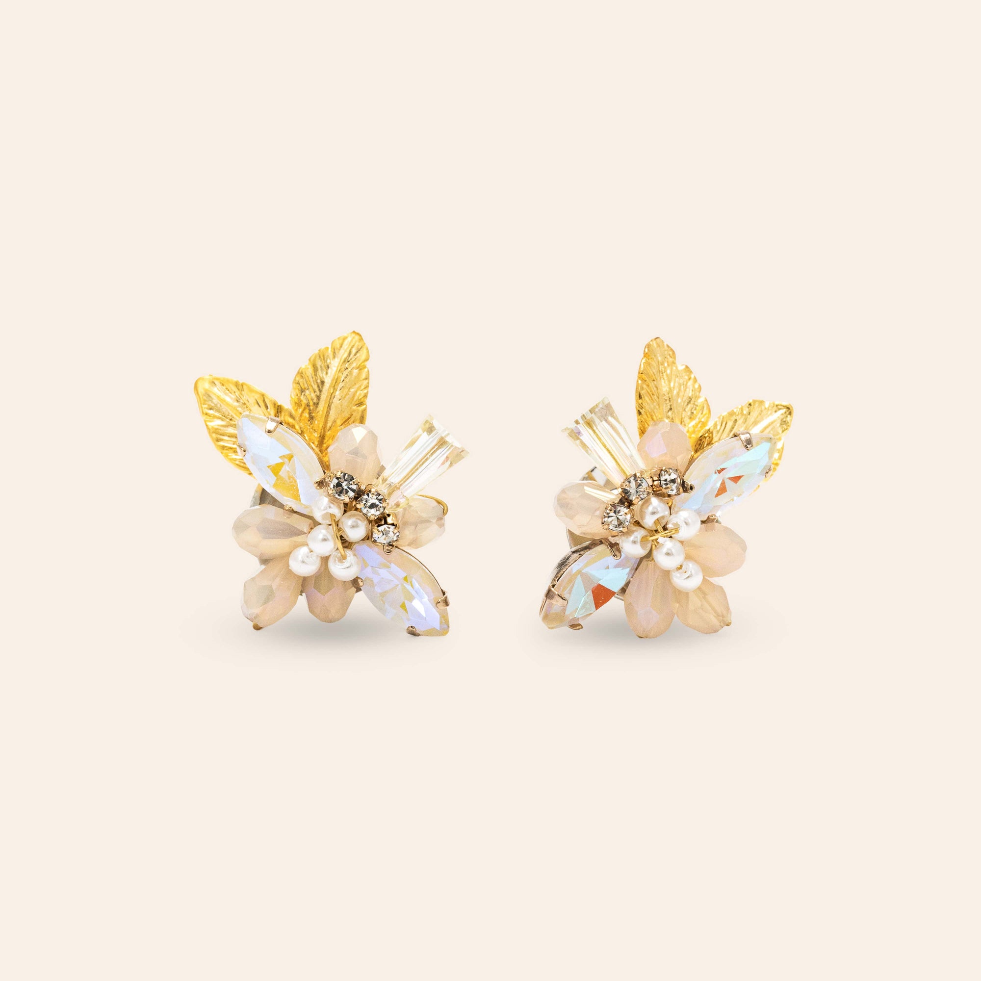 Botanist stud earrings in creme by Lover's Tempo