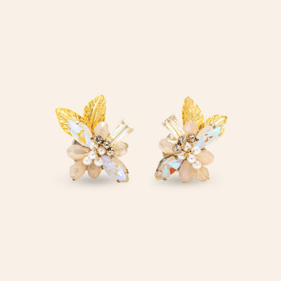 Botanist stud earrings in creme by Lover's Tempo