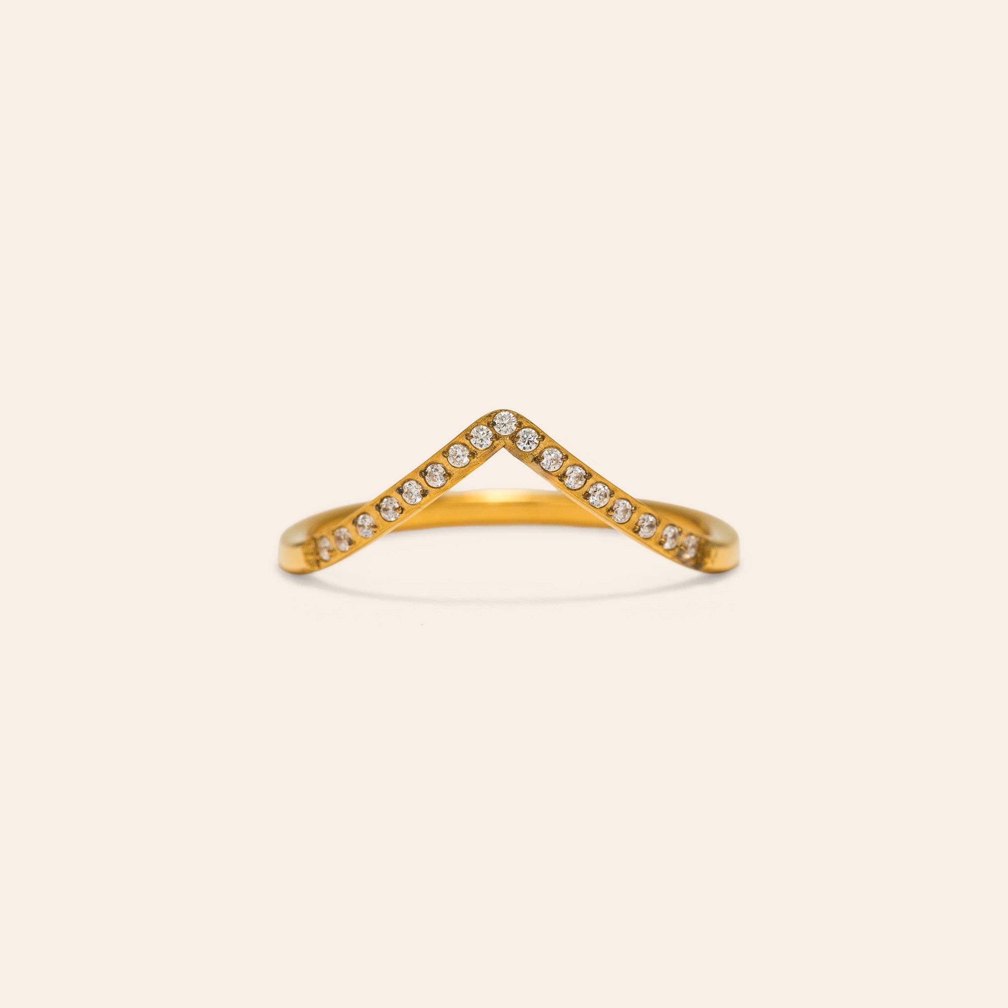 Chevron CZ ring in gold by Lover's Tempo