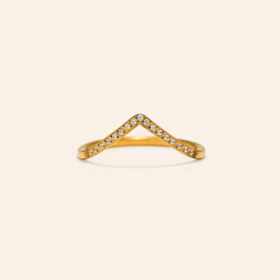 Chevron CZ ring in gold by Lover's Tempo