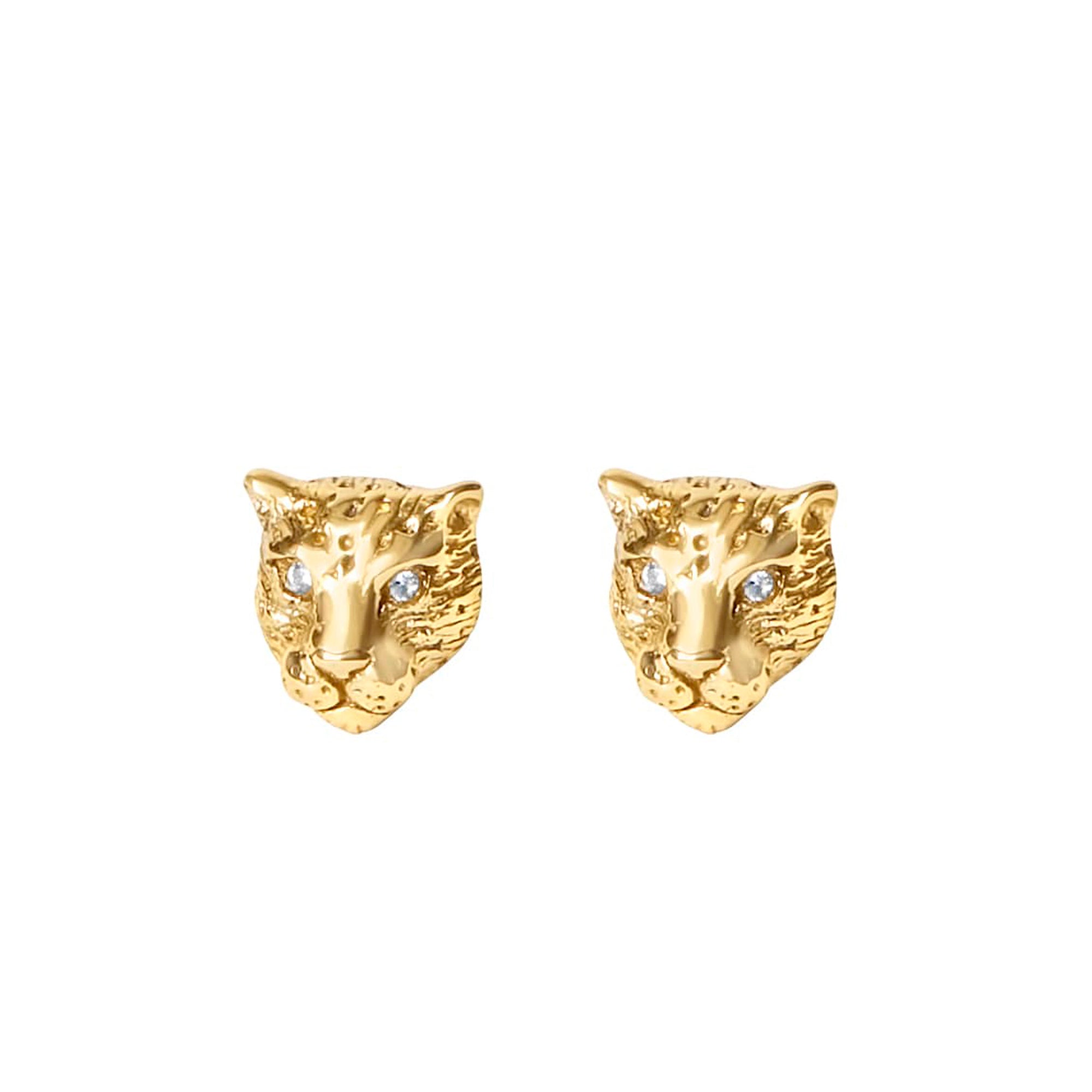 Bambu Cheetah | Gold Stud Earring