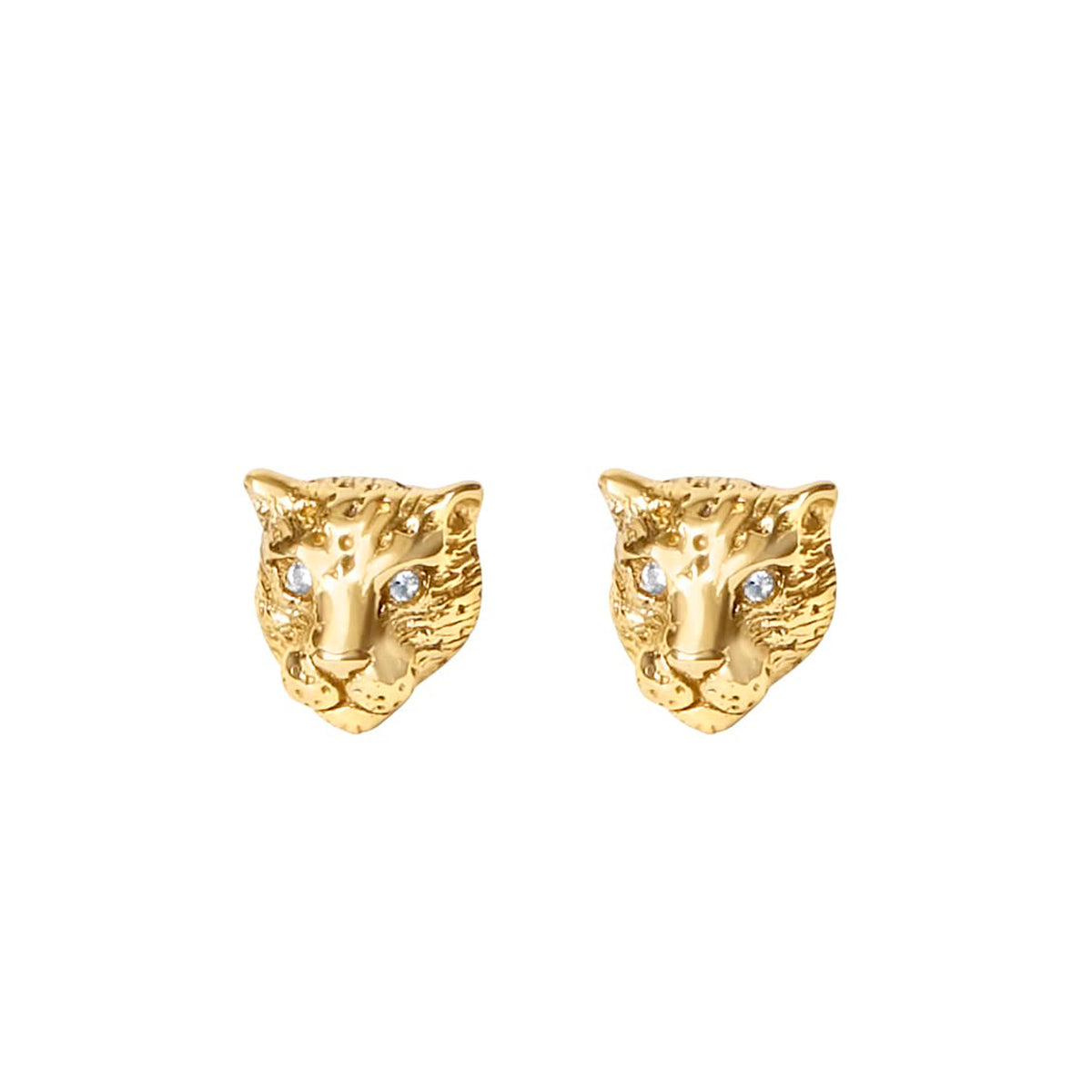 Bambu Cheetah | Gold Stud Earring