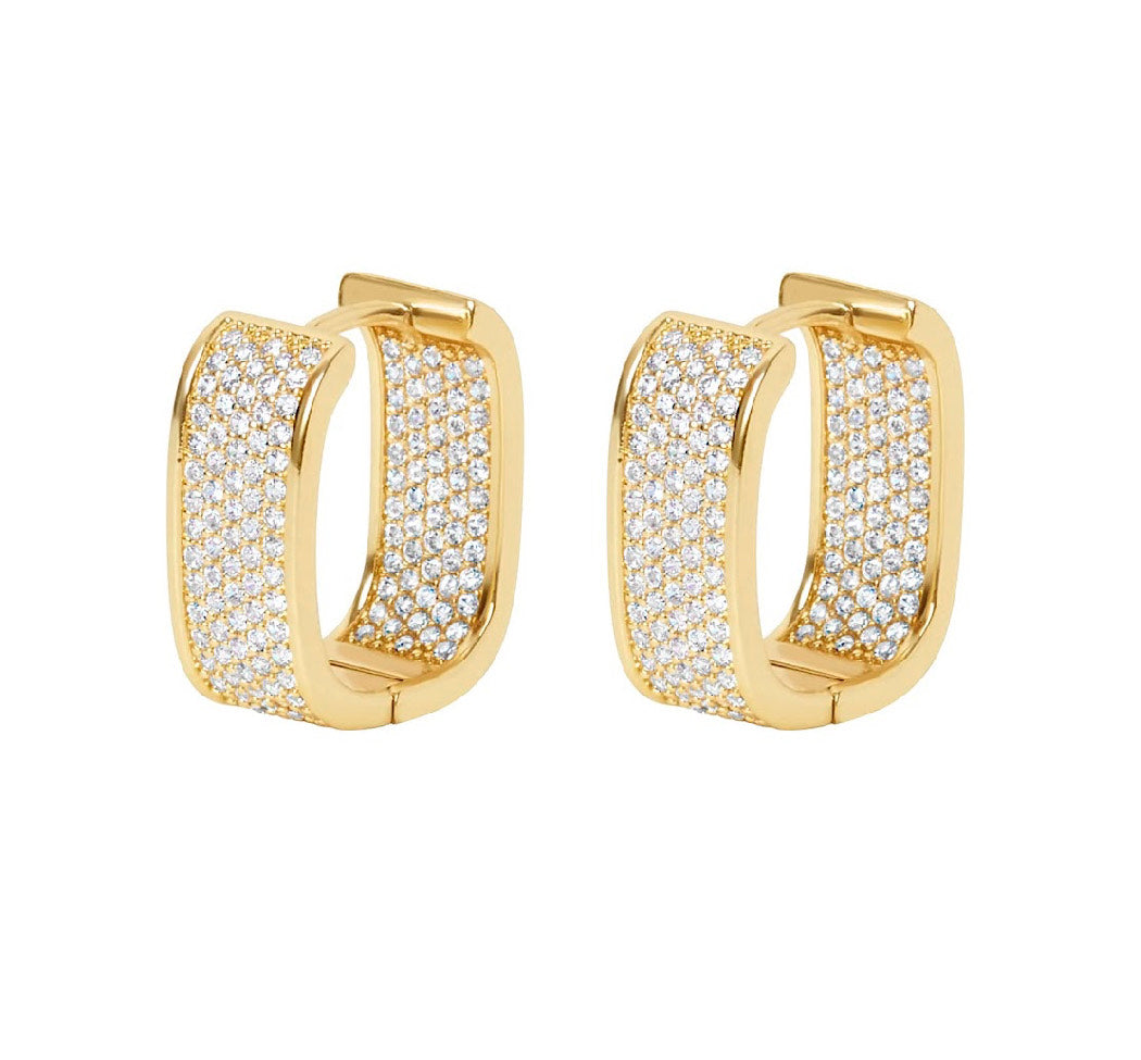 Bambu Kendrick | Gold Rectangular Hoop Inlaid