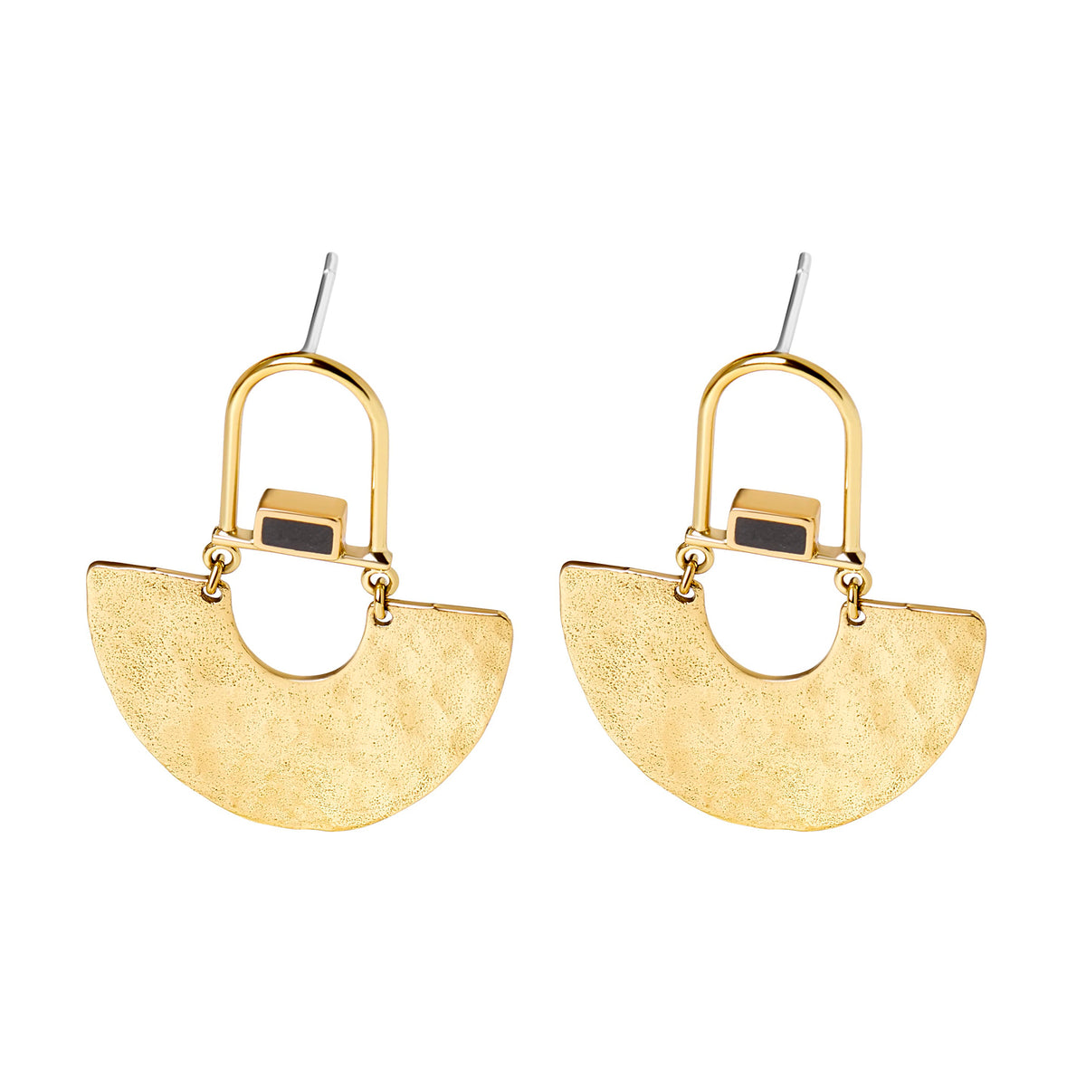 Bambu Cobalt | Hammered Half Circle Stud